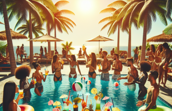 Pool Party Tropical Drinks Fremont Street Experience Pool Party Tropical Drinks Fremont Street Experience