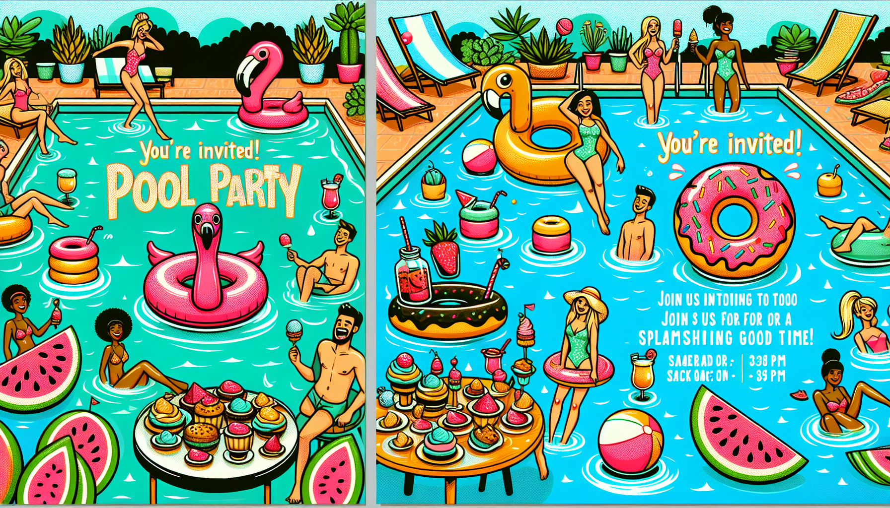 Pool Party Invitations Summerlin